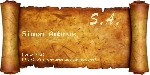 Simon Ambrus névjegykártya