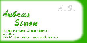 ambrus simon business card